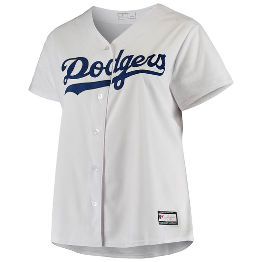 Women's  Profile Dodgers Plus Size Sanitized Replica Team Jersey - White