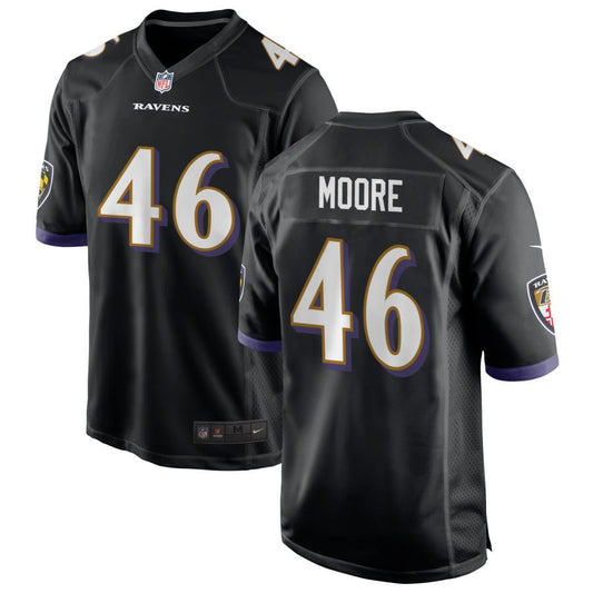 Nick Moore Baltimore Ravens Nike Alternate Game Jersey - Black