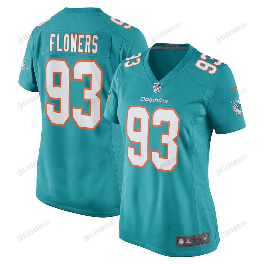 Trey Flowers 93 Miami Dolphins Women Game Jersey - Aqua