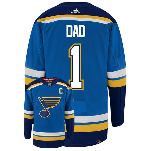 St Louis Blues Dad Number One Adidas Primegreen Authentic NHL Hockey Jersey