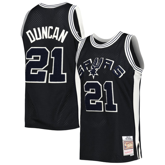 Tim Duncan San Antonio Spurs Mitchell & Ness Hardwood Classics Off-Court Swingman Jersey - Black