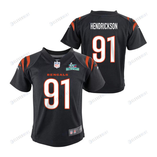 Trey Hendrickson 91 Cincinnati Bengals Super Bowl LVII Champions Youth Game Jersey - Black