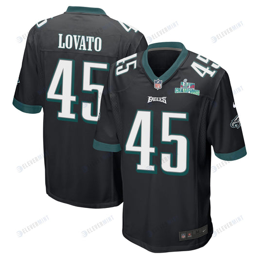 Rick Lovato 45 Philadelphia Eagles Super Bowl LVII Champions Men Game Jersey - Black