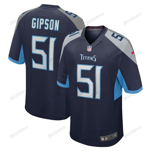 Trevis Gipson 51 Tennessee Titans Men Team Game Jersey - Navy