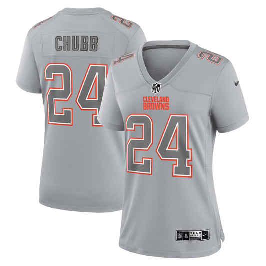 Nick Chubb Cleveland Browns Nike Women's Atmosphere Fashion Game Jersey - Gray