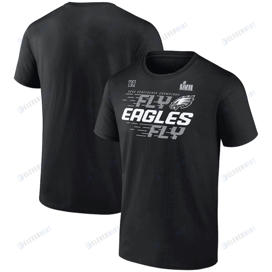 Philadelphia Eagles 2022 NFC Champions Team Slogan T-Shirt - Black