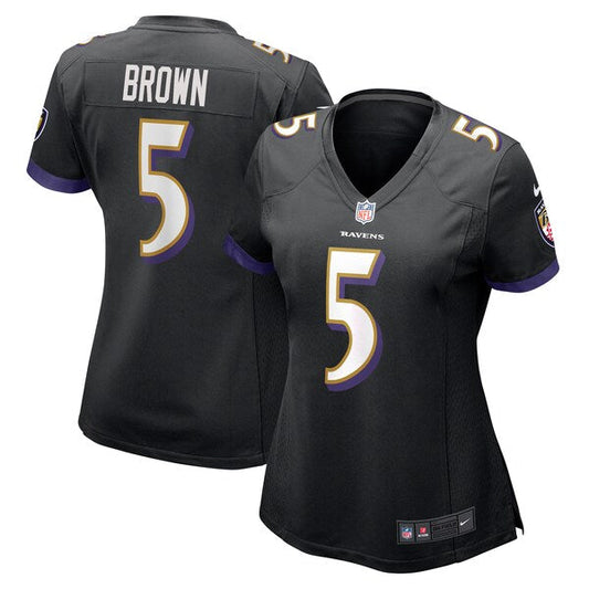 Women's Marquise Hollywood Brown Baltimore Ravens Game Vapor Jersey Black