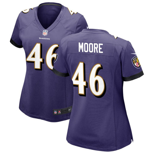 Nick Moore Baltimore Ravens Nike Women's Game Jersey - Purple