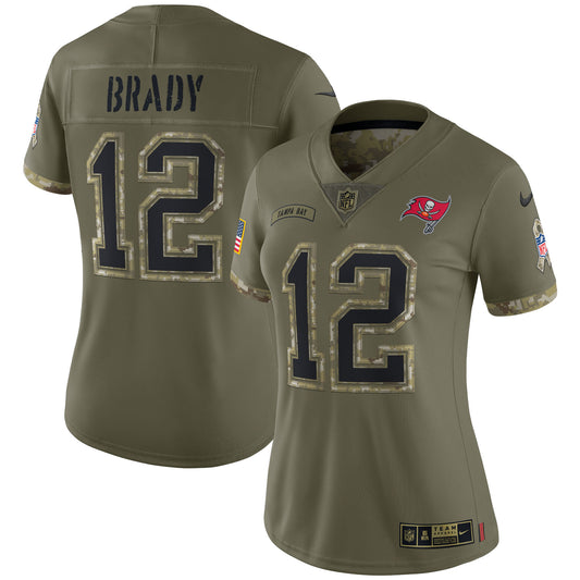 Tom Brady Tampa Bay Buccaneers Nike Women's 2022 Salute To Service Limited Jersey - Olive