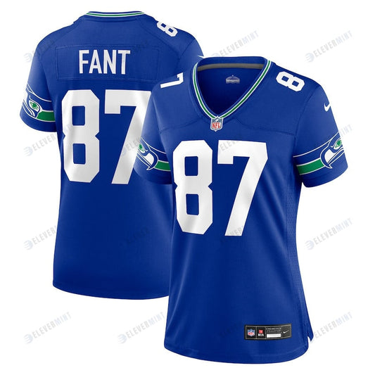 Noah Fant 87 Seattle Seahawks Women's Throwback Player Game Jersey - Royal