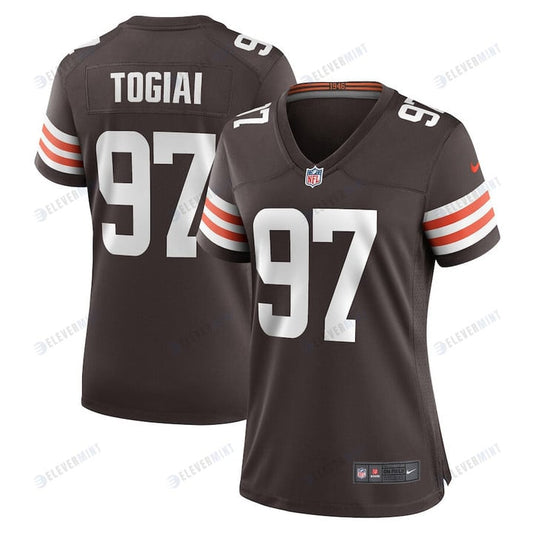 Tommy Togiai 97 Cleveland Browns Women Game Jersey - Brown