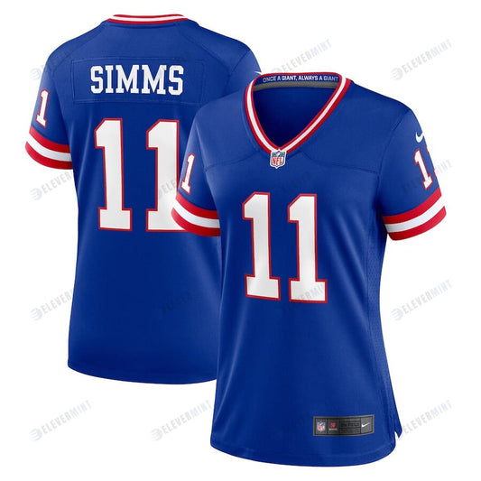 Phil Simms 11 New York Giants Women's Classic Retired Player Game Jersey - Royal