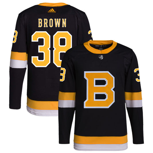 Patrick Brown Boston Bruins adidas Alternate Primegreen Authentic Pro Jersey - Black