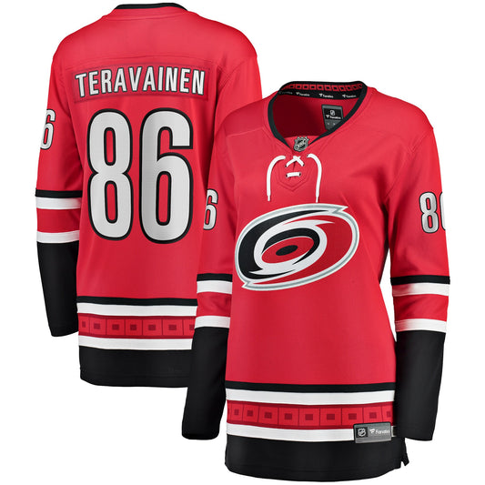 Teuvo Teravainen Carolina Hurricanes Fanatics Branded Women's Home Breakaway Player Jersey - Red