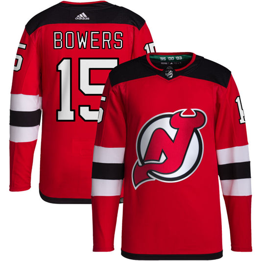 Shane Bowers New Jersey Devils adidas Home Primegreen Authentic Pro Jersey - Red