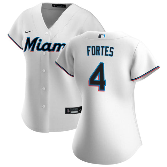 Nick Fortes Miami Marlins Nike Women's Home Replica Jersey - White