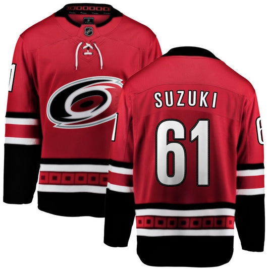 Ryan Suzuki Carolina Hurricanes Fanatics Branded Home Breakaway Jersey - Red