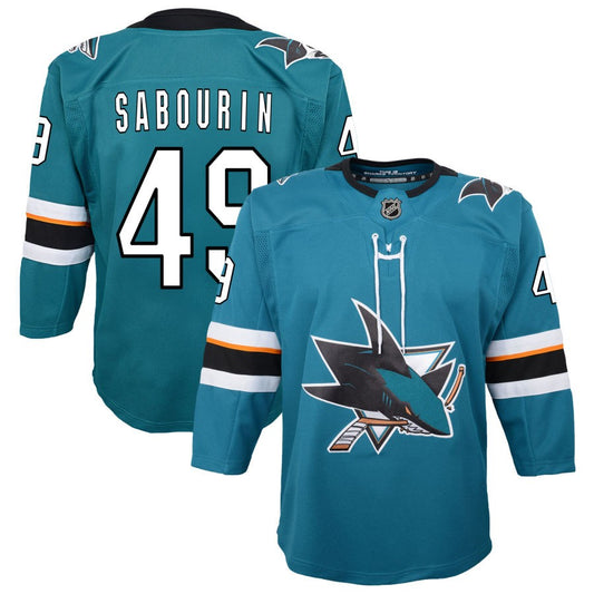 Scott Sabourin San Jose Sharks Youth 2019/20 Home Premier Jersey - Teal