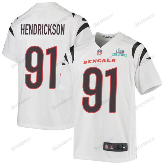 Trey Hendrickson 91 Cincinnati Bengals Super Bowl LVII Champions Youth Game Jersey - White