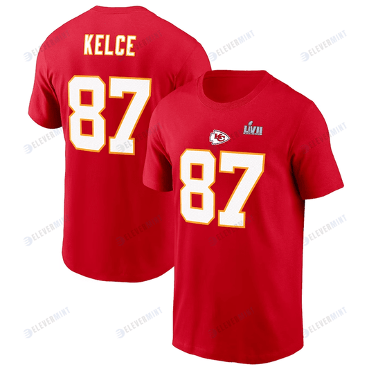 Travis Kelce Kansas City Chiefs Super Bowl LVII T-Shirt - Red