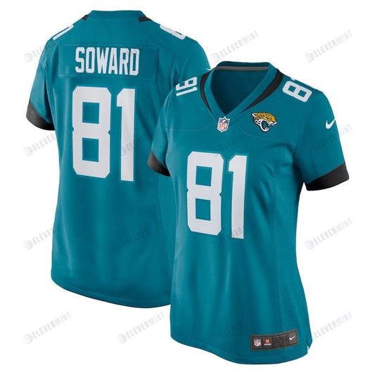 R. Jay Soward 81 Jacksonville Jaguars Women's Retired Team Game Jersey - Teal