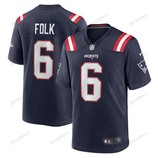 Nick Folk 6 New England Patriots Men Game Jersey - Navy