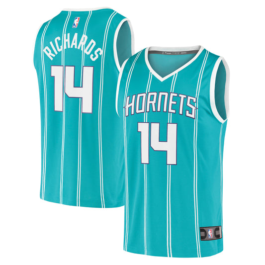 Nick Richards Charlotte Hornets Fanatics Branded Youth 2020/21 Fast Break Replica Jersey - Icon Edition - Teal