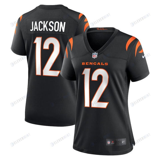 Shedrick Jackson 12 Cincinnati Bengals Women's Game Jersey - Black