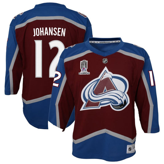 Ryan Johansen Colorado Avalanche Youth Home 2022 Stanley Cup Champions Premier Jersey - Burgundy