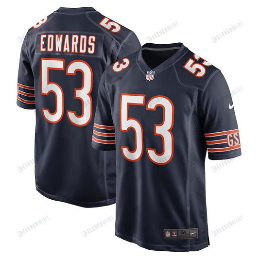 TJ Edwards 53 Chicago Bears Men Team Game Jersey - Navy