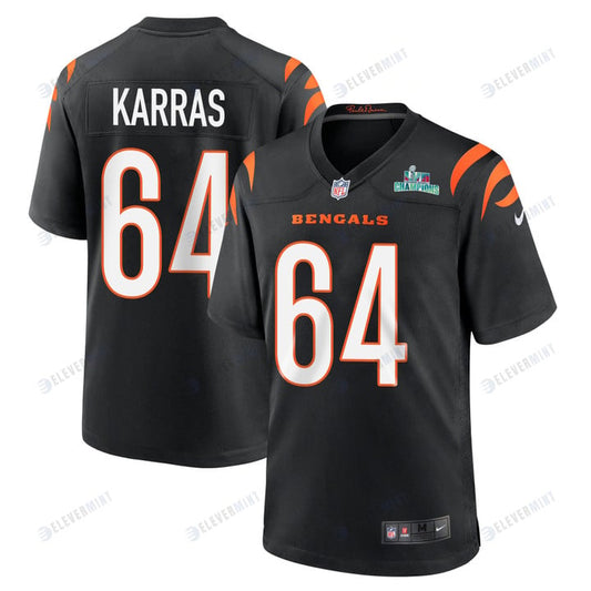 Ted Karras 64 Cincinnati Bengals Super Bowl LVII Champions Men Game Jersey - Black